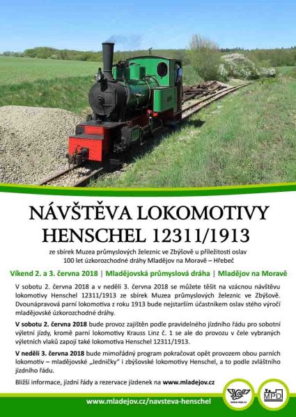 Návštěva lokomotivy Henschel v Mladějově